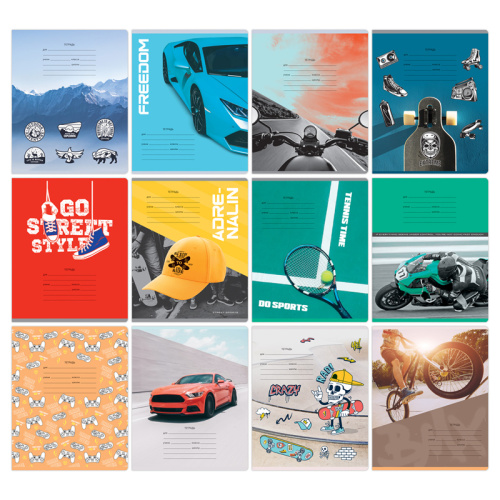 Тетрадь клетка 24л. BG Mix-12. Мальчики