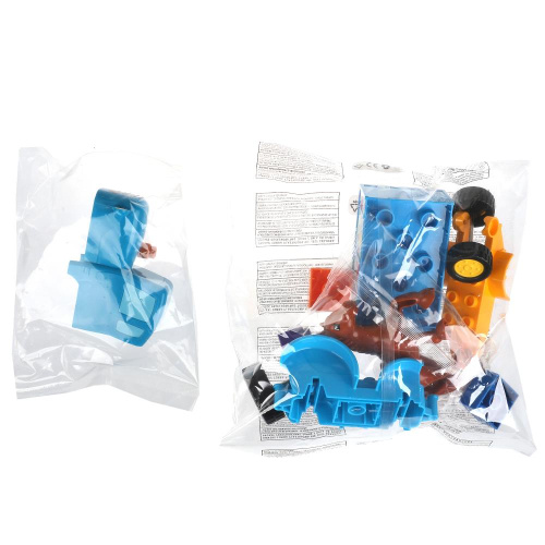 Конструктор Синий Трактор с тележкой 12дет.