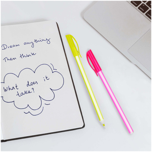 Ручка шариковая синяя 0,6мм OfficeSpace Caramelka