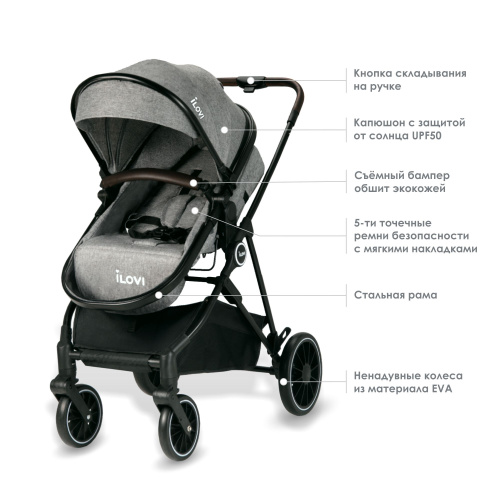 Коляска трансформер iLovi Grante Plus (Gray)
