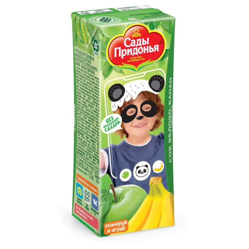 Сок Сады Придонья яблоко, банан с мякотью 200 мл