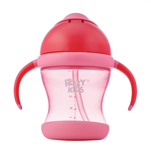 Поильник-непроливайка Roxy-Kids с трубочкой 200 мл, цвет розовый