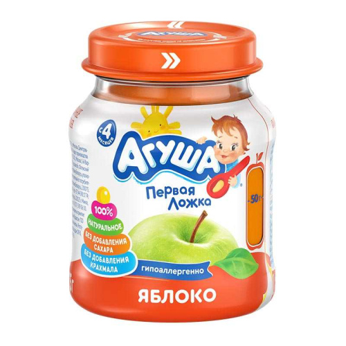 Фруктовое пюре Агуша яблоко 100г