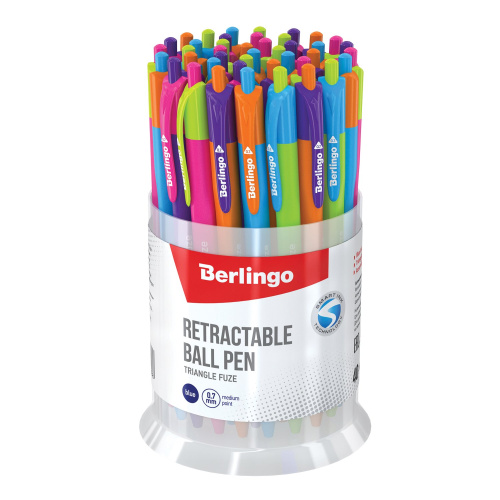 Ручка шариковая автоматическая Berlingo Triangle Fuze RT синяя 0,7мм