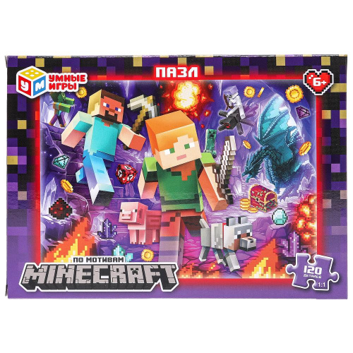 Пазлы 120дет. По мотивам Minecraft