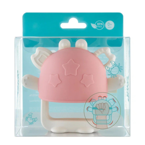Прорезыватель Roxy-Kids универсальный CRABBY, цвет розовый