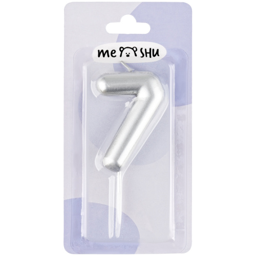 Свеча для торта MESHU Цифра 7 с держателем 6 см