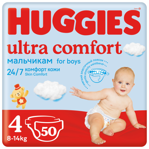Подгузники Huggies Ultra Comfort Jumbo 4 для мальчиков 50шт