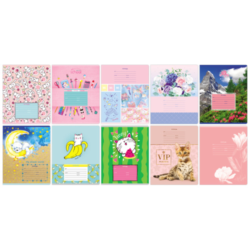 Тетрадь клетка 12л. BG Mix-10.Девочки