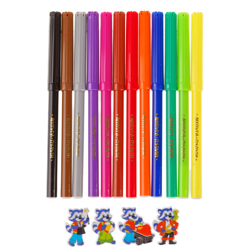 Фломастеры Енот во Франции 12цв. Смываемые