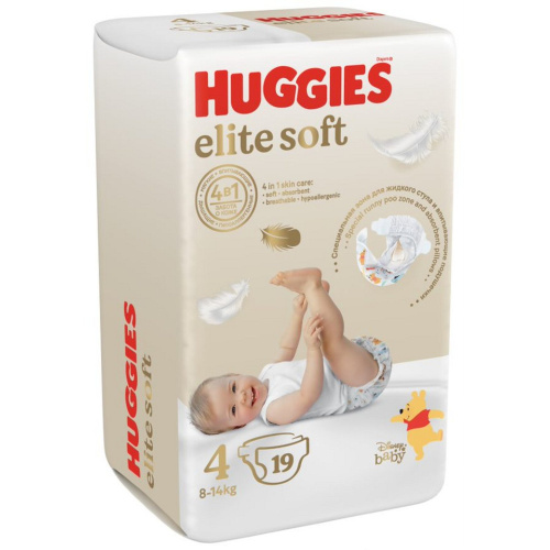 Подгузники Huggies Elite Soft 4 8-14 кг 19 шт