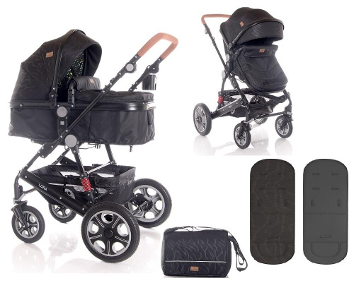 Коляска трансформер Lora(Black CIRCLES 2053)