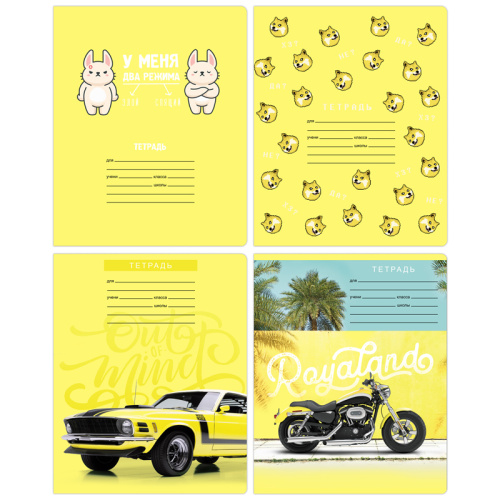 Тетрадь клетка 12л. BG Happy yellow