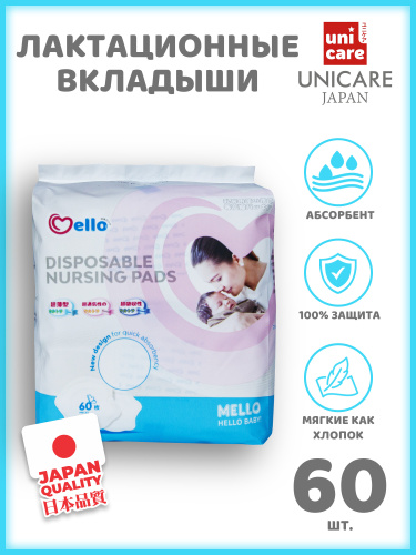 Лактационные вкладыши Mello 60шт