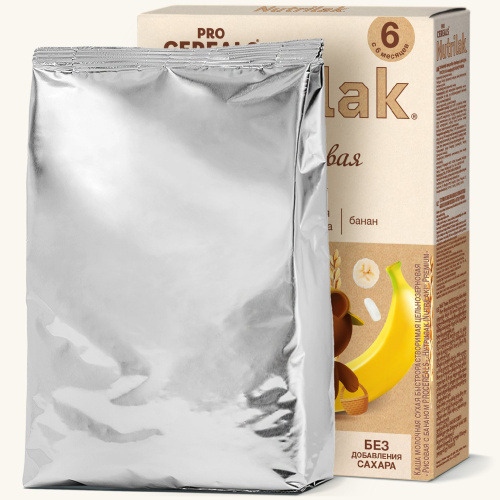Молочная рисовая каша Nutrilak Premium PROCEREALS со вкусом банана, 200 г