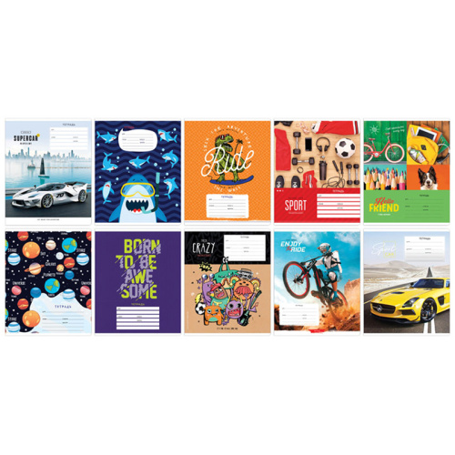 Тетрадь узкая линия 12л. ArtSpace Микс. Для мальчиков