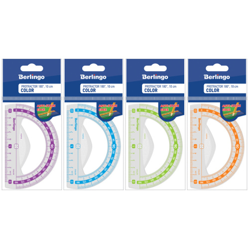 Транспортир 10см. Berlingo Color пластиковый