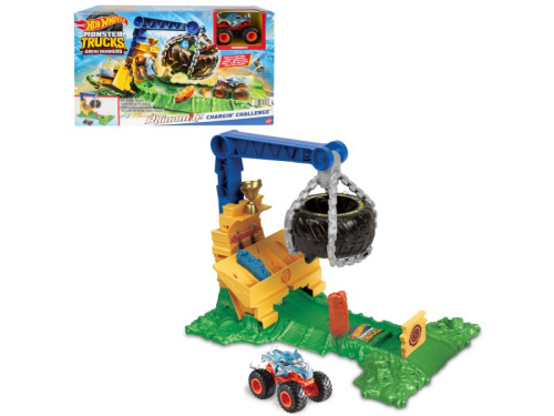 Автотрек Hot Wheels Соревнование c Рино-траком. Испытание на мощность