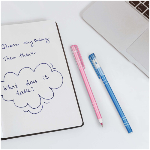 Ручка шариковая синяя 0,6мм OfficeSpace Perl gloss