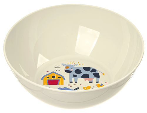 Набор посуды Idiland с принтом фермы (тарелка с декором D215мм, миска с декором D130мм, кружка 280мл)