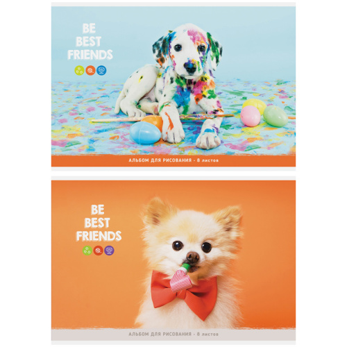 Альбом для рисования А4 8 листов ArtSpace Питомцы. Bright friends
