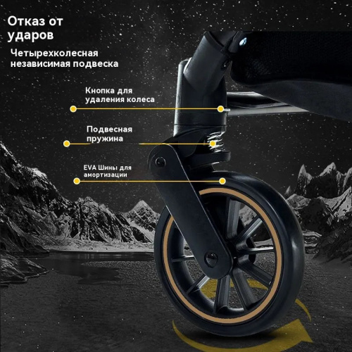 Коляска прогулочная Alpha (Черный)