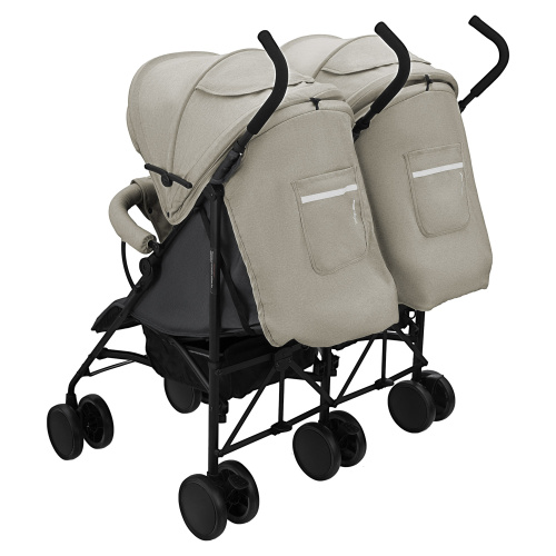 Коляска-трость для двойни Indigo Duet(бежево-серый)