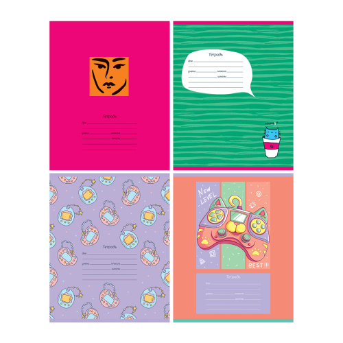 Тетрадь линия 24л. BG Mix-12. Девочки