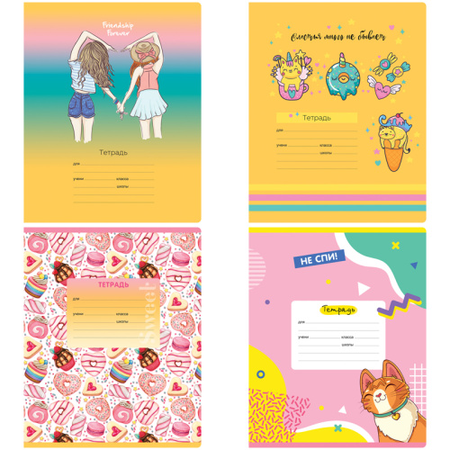 Тетрадь линия 18л. BG Mix-12. Девочки