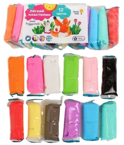 Набор для лепки Лёгкий пластилин 12 цветов