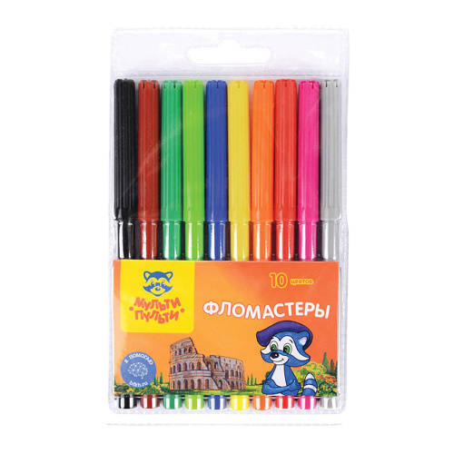 Фломастеры 10цв. Мульти-Пульти Енот в Италии