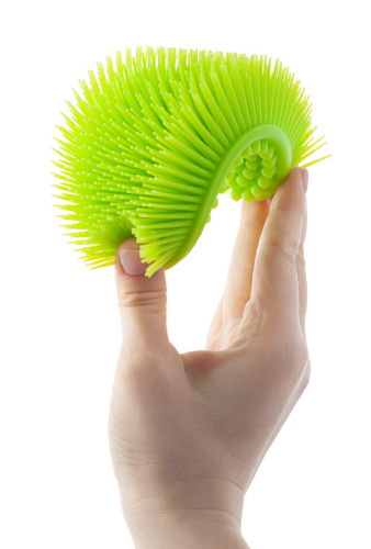 Детская антибактериальная массажная губка Roxy-Kids для купания овальная, цвет салатовый