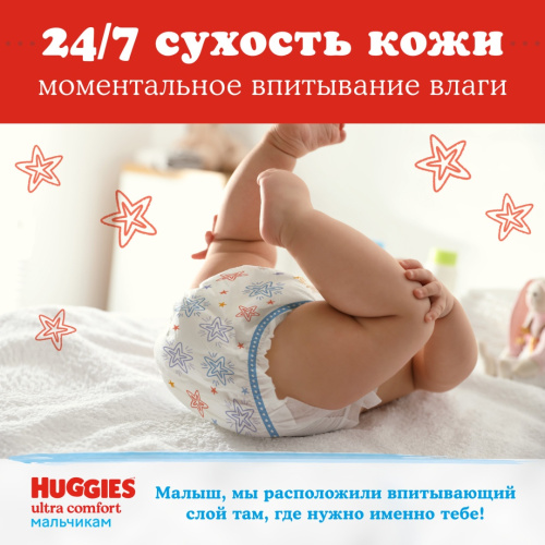 Подгузники Huggies Ultra Comfort для мальчиков 4 8-14 кг 19 шт