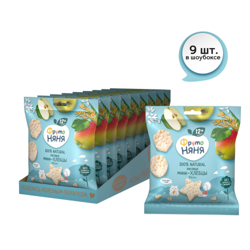 Рисовые мини-хлебцы Фруто Няня с яблоком 30г