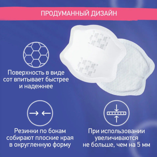 Прокладки лактационные впитывающие Roxy-Kids BUTTERFLY для груди в бюстгальтер, 60шт