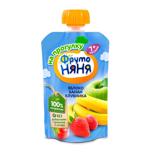 Десерт Фруто Няня яблоко, банан, клубника 90 г