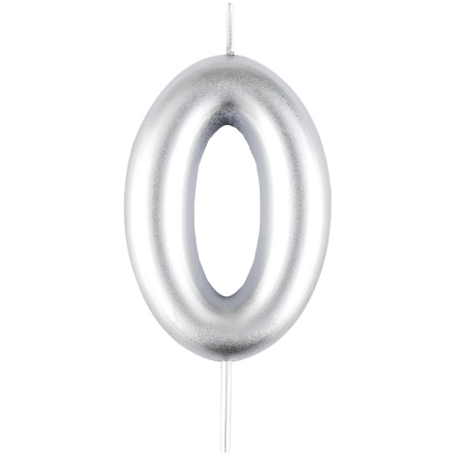 Свеча для торта MESHU Цифра 0 с держателем 6 см