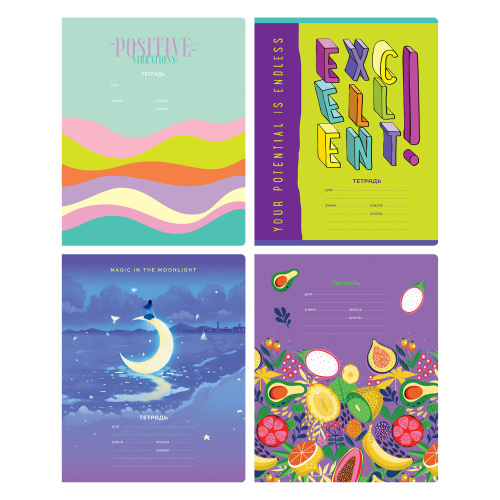 Тетрадь клетка 24л. BG Mix-12. Девочки