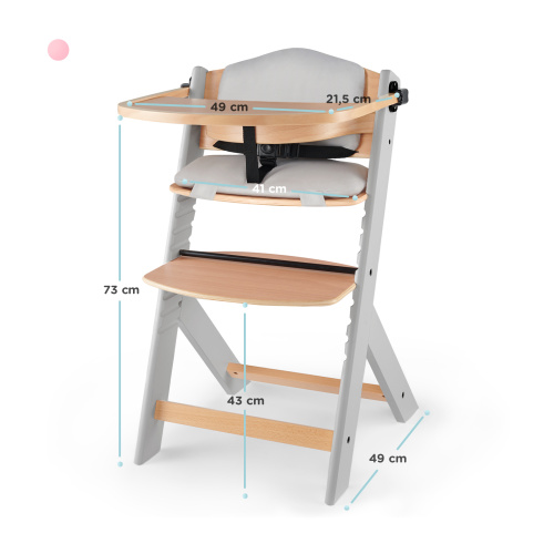 Стульчик для кормления Kinderkraft с подушкой ENOCK (Grey)