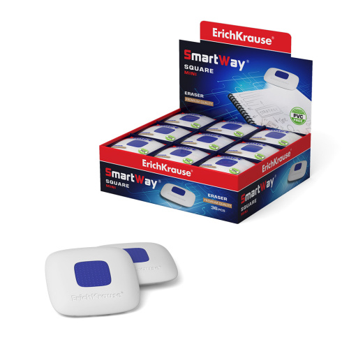 Ластик ErichKrause SmartWay Mini Square с держателем