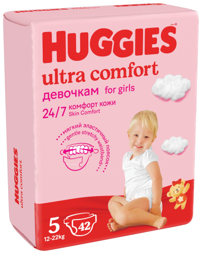 Подгузники Huggies Ultra Comfort Jumbo 5 для девочек 42шт