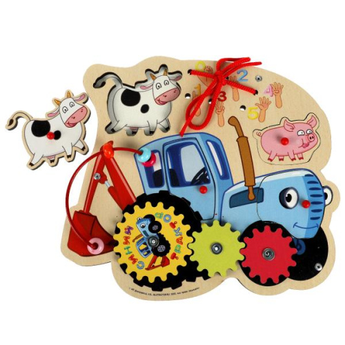 Бизиборд фигурный Синий Трактор