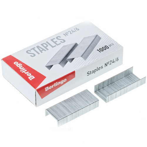 Скобы для степлера љ24/6 Berlingo, оцинкованные, 1000шт.