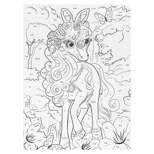 Раскраска по номерам Единорог