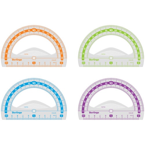 Транспортир 10см. Berlingo Color пластиковый