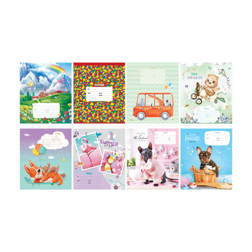 Тетрадь косая линия 12л. ArtSpace Микс. Девочки