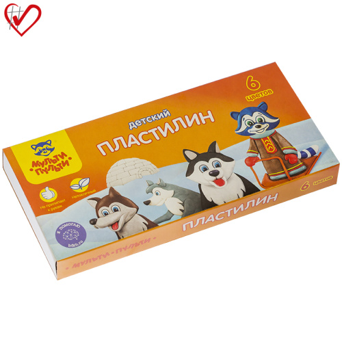 Пластилин Енот на Аляске 6 цветов 90г со стеком