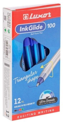 Ручка шариковая Luxor nkGlide 100 Icy синяя 0,7мм