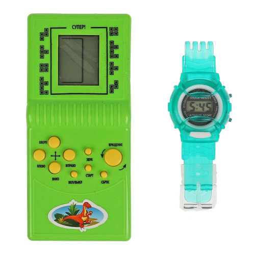 Набор Тетрис и часы Динозаврики