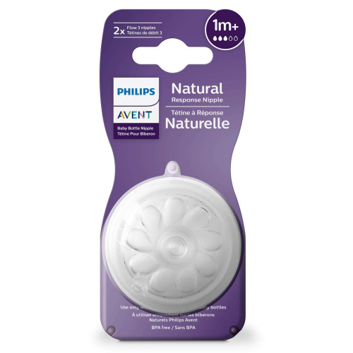 Соски Philips AVENT Natural Response без капель, протис колик 1+мес 2шт средний поток